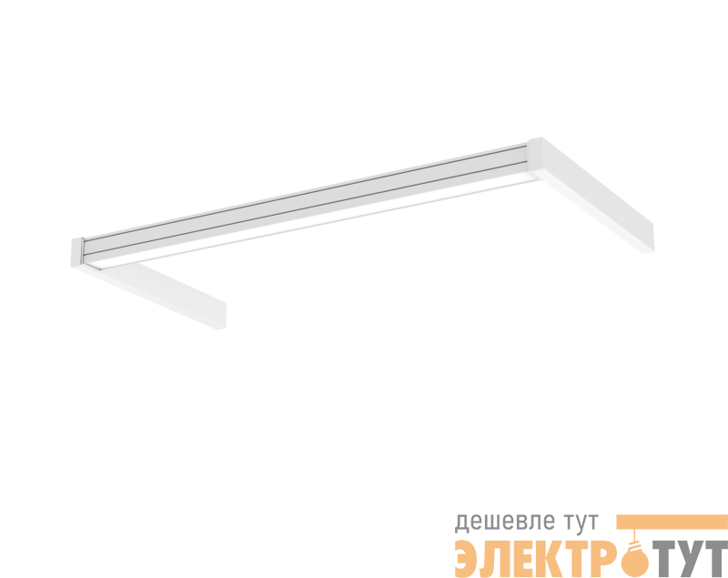 Светильник светодиодный Integral CRI90 18Вт 4000К 1235х605х70 IP40 рассеив. опал RAL9003 бел. муар VARTON V1-E0-X0373-60OP0-4001840