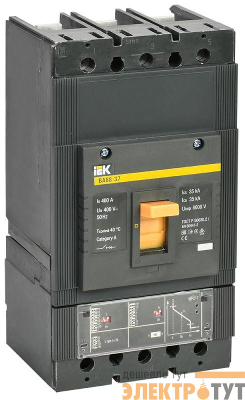 Выключатель автоматический 3п 400А 35кА ВА 88-37 электр. расцеп. MP 211 IEK SVA41-3-0400