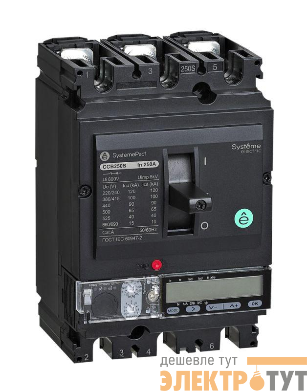 Выключатель автоматический SPC160 100кА S5.2E 3P3D 160А SE SPC160S16052E3DFC