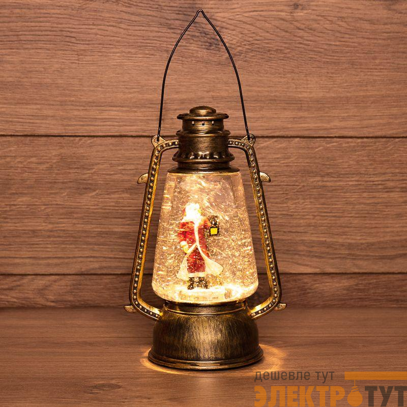 Фонарь декоративный Санта Клаус 1LED тепл. бел. 1.5Вт IP20 эффект снегопада с подсветкой Neon-Night 501-066