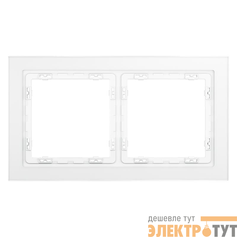 Рамка 2-м S70 стеклян. бел. матов. Voltum VLS110202