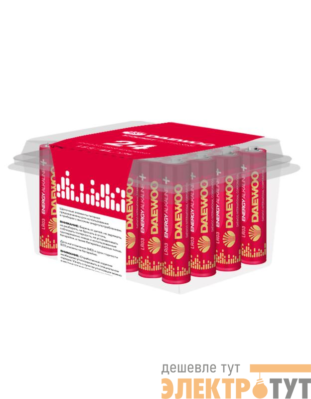 Элемент питания алкалиновый AAA/LR03 1.5В Energy Alkaline 2021 Pack-24 (уп.24шт) DAEWOO 5029965