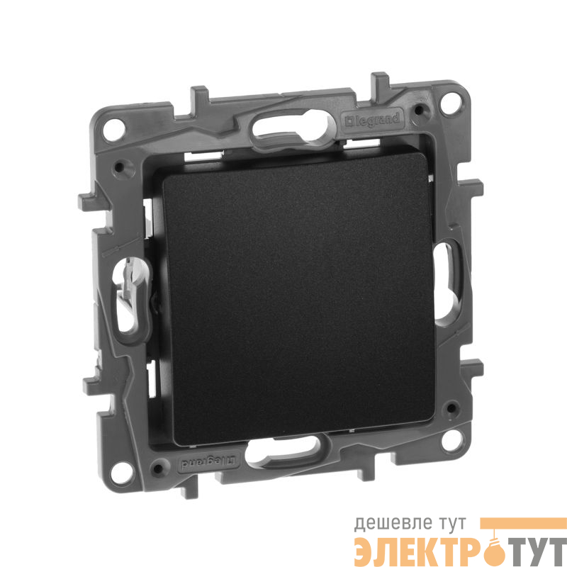 Переключатель 1-кл. 1п 1мод. СП Etika 10А IP20 250В 10AX автоматические зажимы механизм антрацит IEK 672605