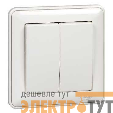 Выключатель 2-кл. СП W59 10А IP20 10AX в сборе бел. SE VS510-252-18
