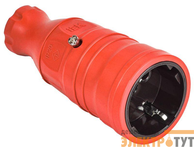 Розетка переносная OMEGA РБп14-1-0м IP20 красн. IEK OM-KR20-16-20-P1-00-K04