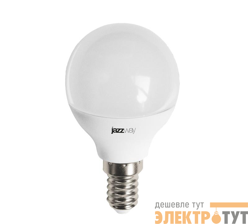 Лампа светодиодная PLED-LX 8Вт G45 шар матовая 5000К холод. бел. E14 JazzWay 5028623