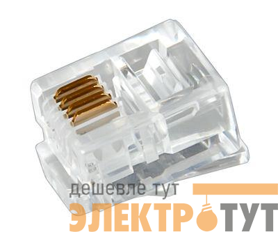 Разъем телефонный RJ-14 6P4C (уп.100шт) Rexant 05-1012