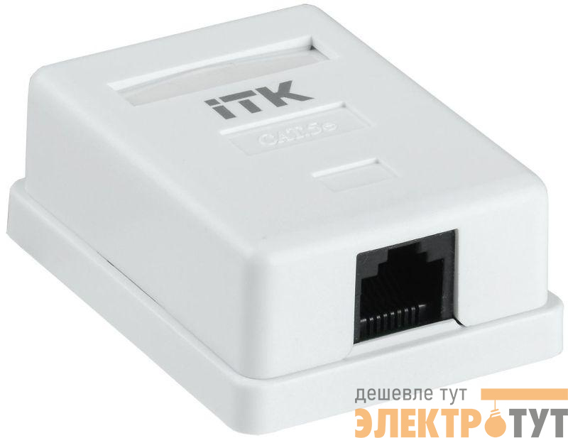 Розетка компьютерная 1-м ОП RJ45 кат.5E UTP бел. ITK CS2-1C5EU-12