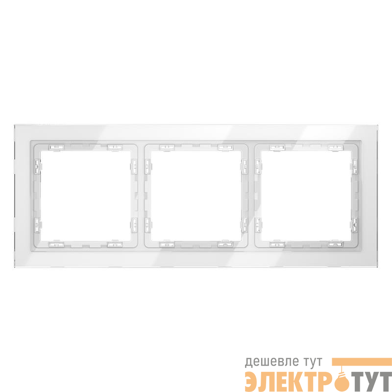 Рамка 3-м S70 стеклян. бел. Voltum VLS110301