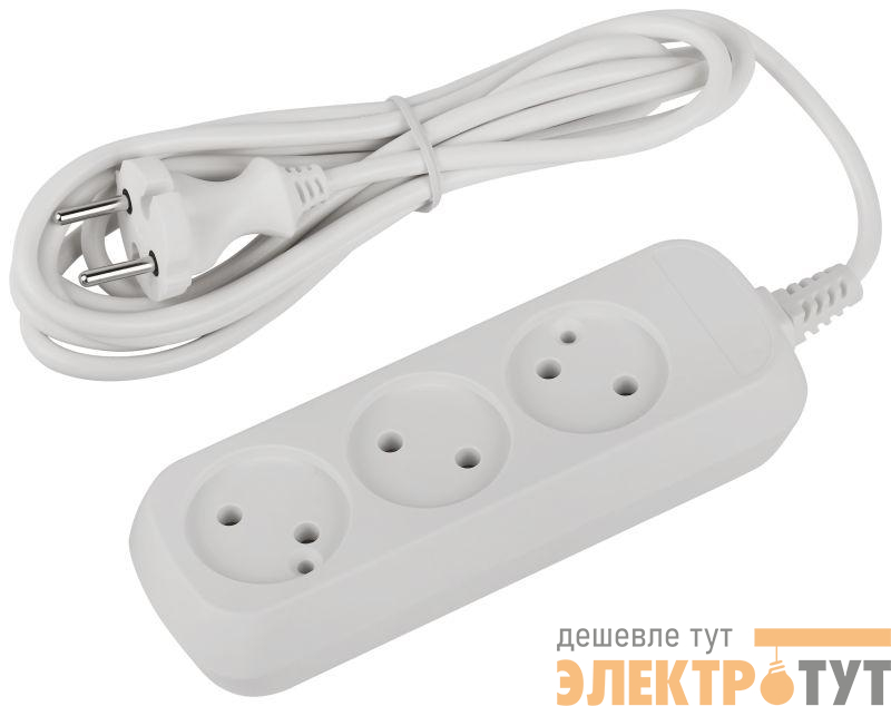 Удлинитель 3х3м без заземл. ПВС 2х0.75 UDL-10-330 Greenline Эра Б0065072