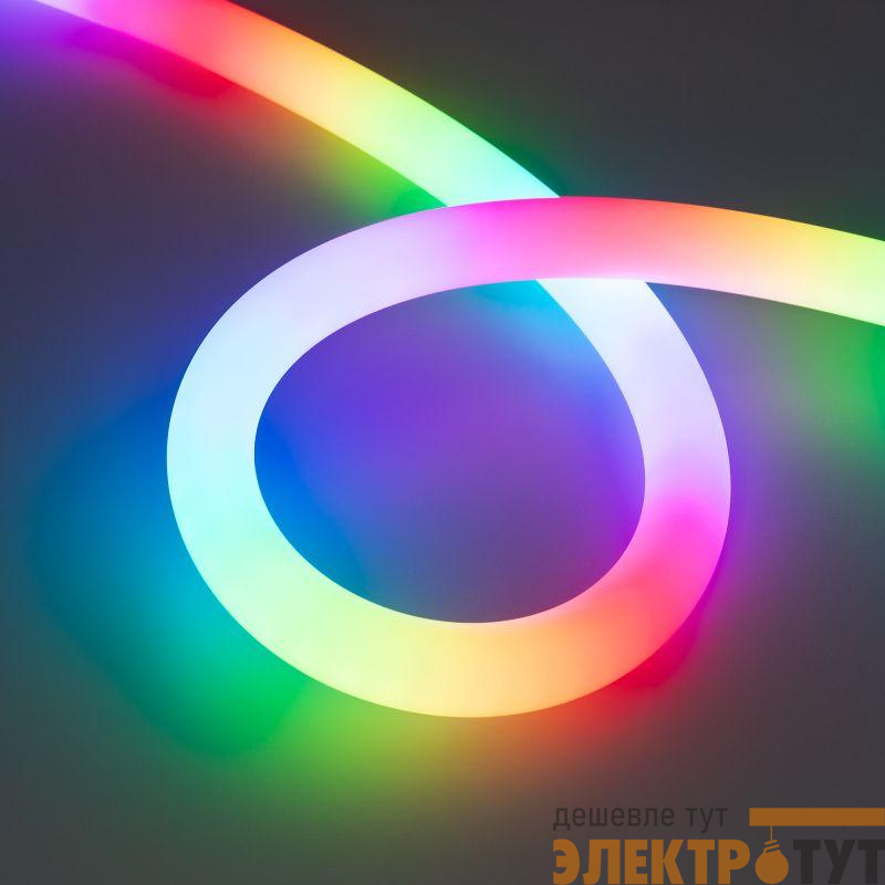 Лента светодиодная SPI-MOONLIGHT-TOP-F180-D25mm 12V RGB-PX2 360deg 20Вт/м IP65 3535 wire x1 прямой вывод кабеля 3м Arlight 037564