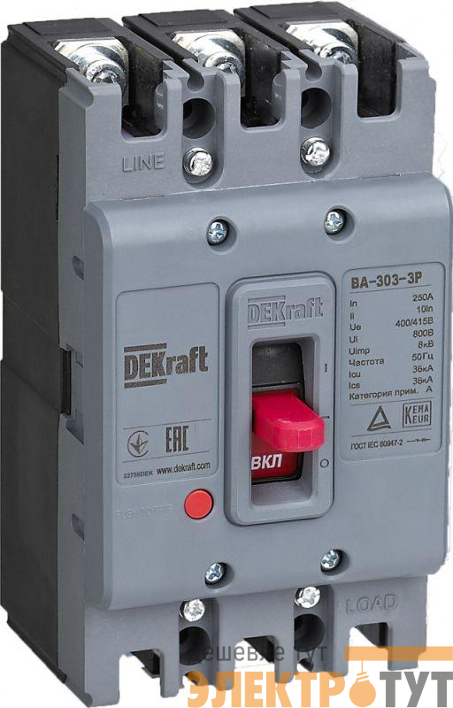 Выключатель автоматический 3п 100А 36кА ВА-303 DEKraft 22750DEK