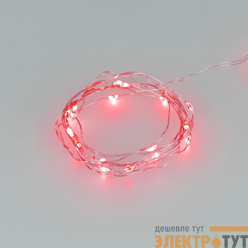 Гирлянда светодиодная ARD-DEW-HOME-2000-CLEAR-20LED-STD Red 3V Battery Pack IP20 Ardecoled 048705