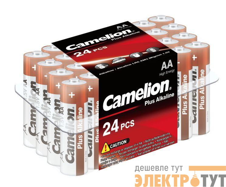 Элемент питания алкалиновый AA/LR6 1.5В Plus Alkaline LR6-PB24 (уп.24шт) Camelion 6752