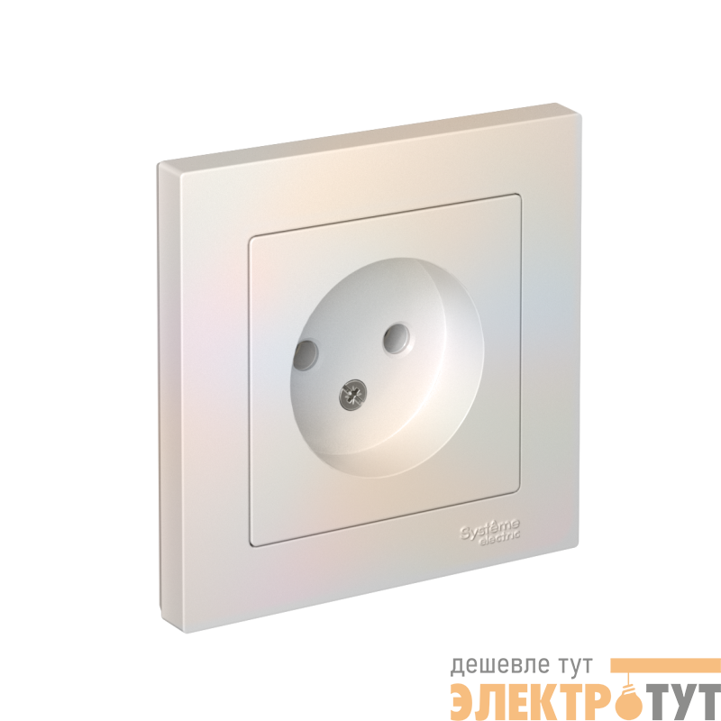 Розетка 1-м СП AtlasDesign 16А IP20 без заземл. в сборе жемчуж. SE ATN000440