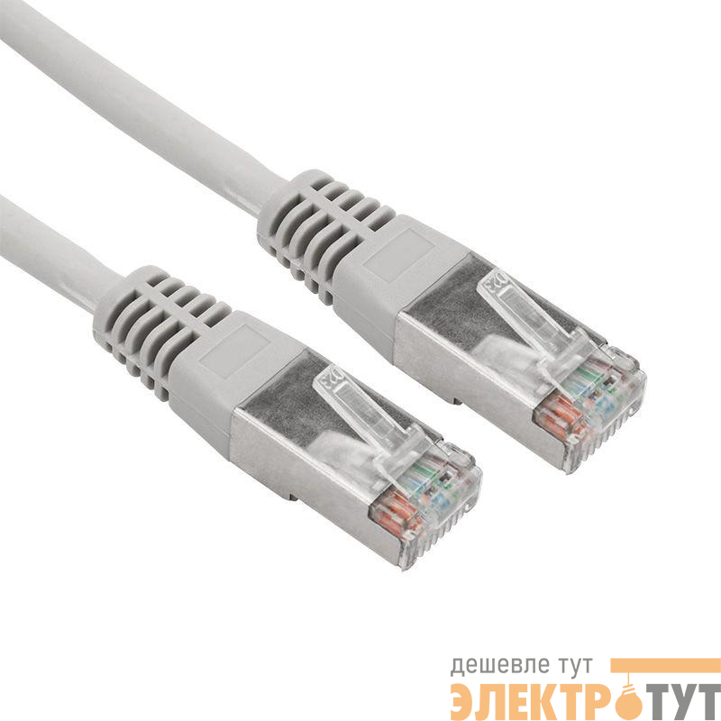 Патч-корд F/UTP кат.5e RJ45-RJ45 LSZH экранир. 1.5м сер. Rexant 18-8004-1