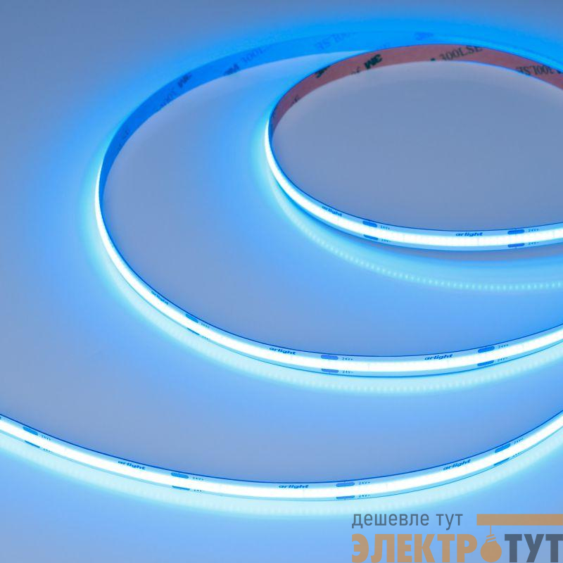 Лента светодиодная COB-X480-8mm 24V Blue 8Вт/м IP20 (уп.5м) Arlight 047734