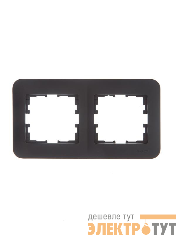 Рамка 2-м ASTI горизонт. черн. бархат LEZARD 7081-4200-147