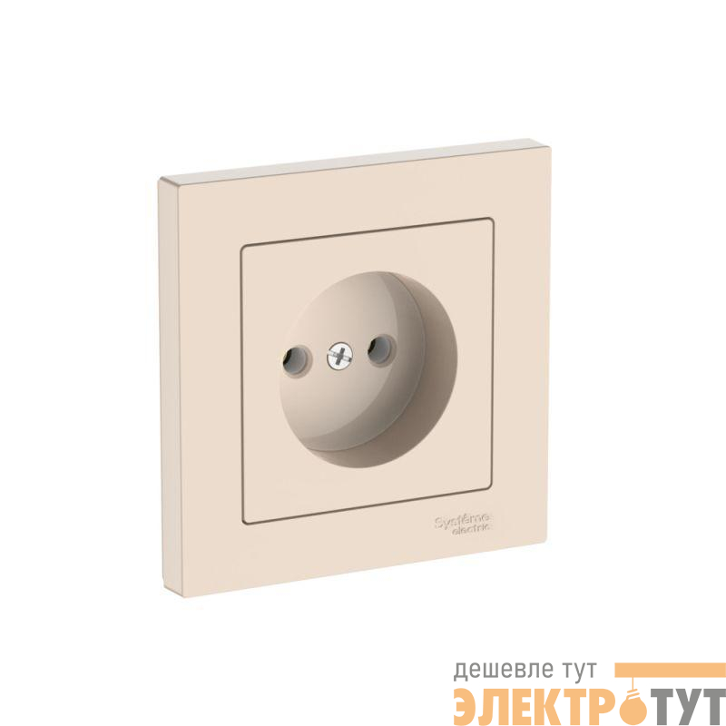 Розетка AtlasDesign 16А без заземл. быстрозажим. клем. в сборе беж. SE ATN000240S