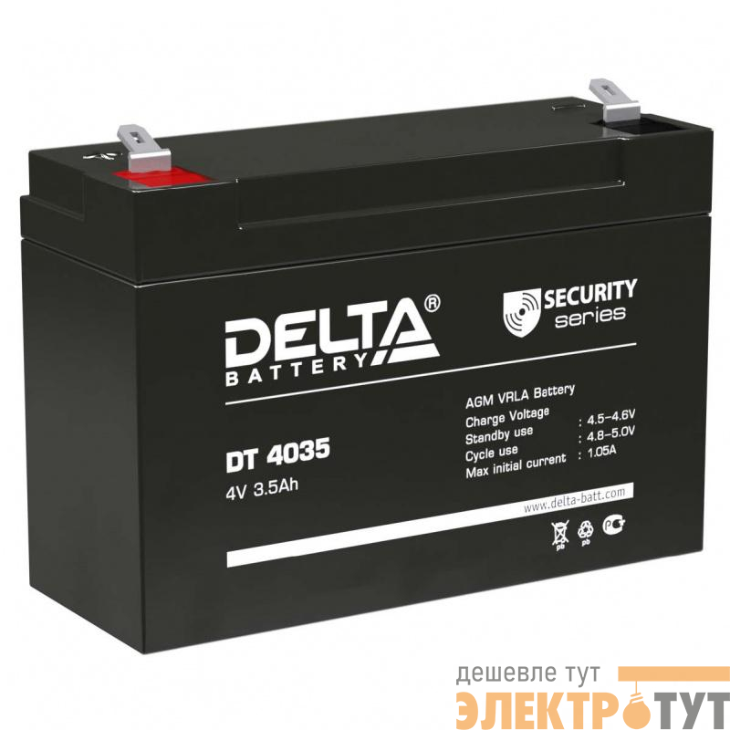 Аккумулятор ОПС 4В 3.5А.ч Delta DT 4035