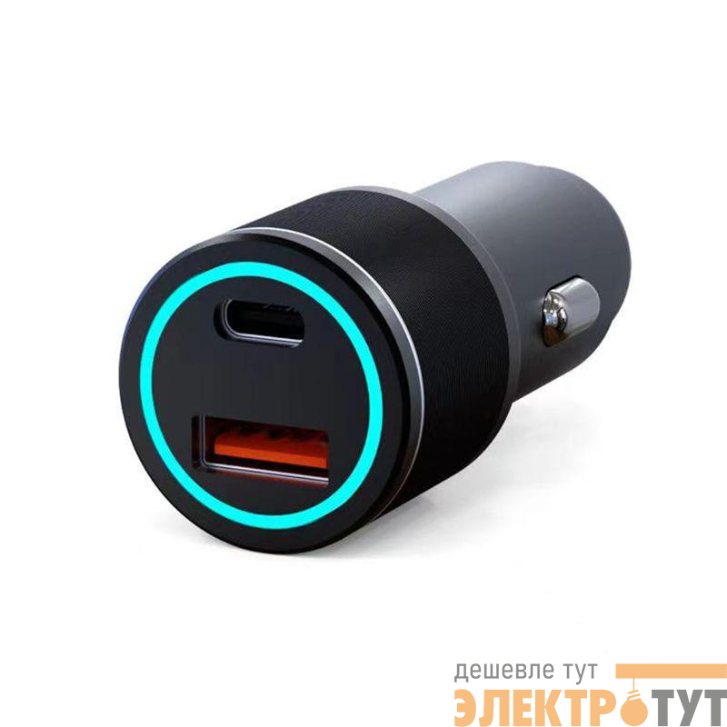 Устройство зарядное автомобильное с двумя портами USB-C + USB-A 48Вт с LED-подсветкой Rexant 18-2230-5