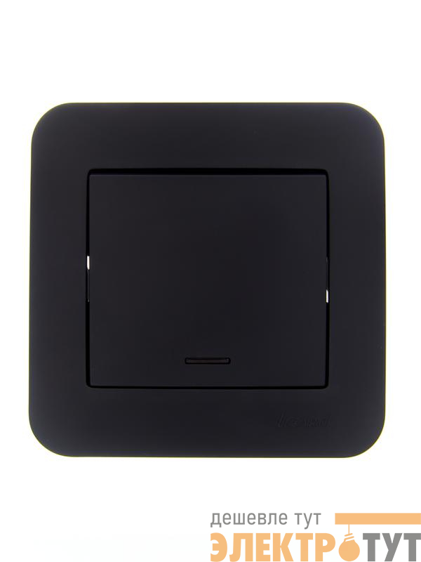 Выключатель 1-кл. 1п СП ASTI 10А IP20 с подсветкой в сборе черн. бархат LEZARD 7081-4242-111