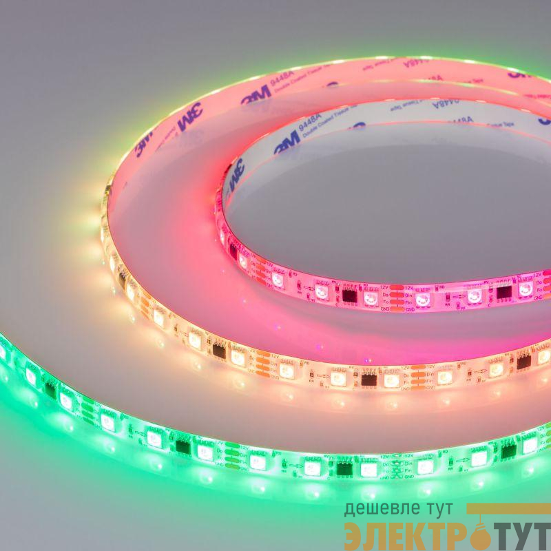 Лента светодиодная SPI-SE-B60-10mm 12V RGB-PX3-BPT 12Вт/м IP65 5060 герметичная бегущий огонь (уп.5м) Arlight 039597