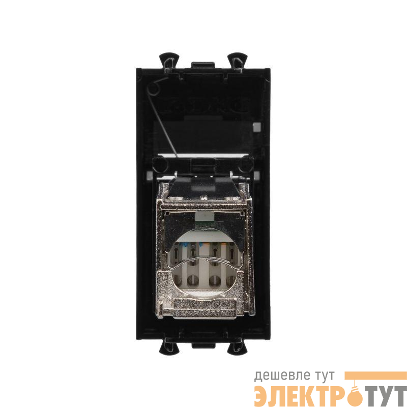 Розетка компьютерная 1мод. Avanti "Черный квадрат" RJ-45 модульная кат.6 экран DKC 4402391