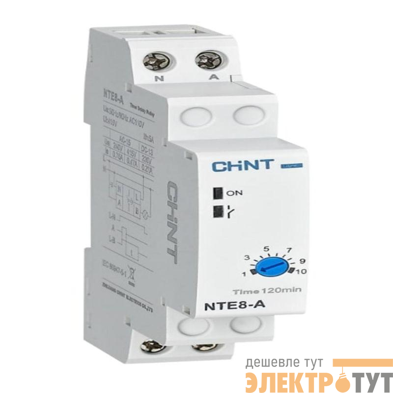 Реле времени NTE8-120A (задержка времени выключения) 12-120с 1НО AC 3230В (R) CHINT 258347