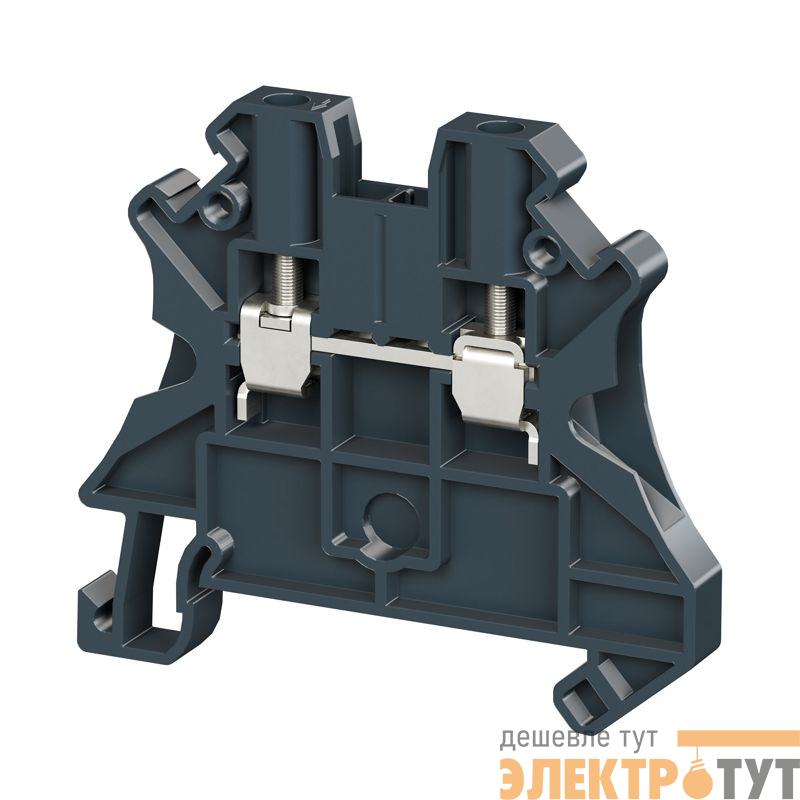 Клемма проходная винтовой зажим 2 точки подключения 4кв.мм черн. DKC TUR-4R-BK