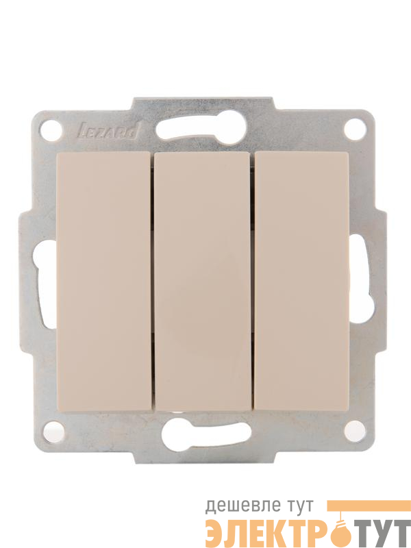 Выключатель 3-кл. 1п СП Karina 10А IP20 механизм крем. LEZARD 707-0388-109