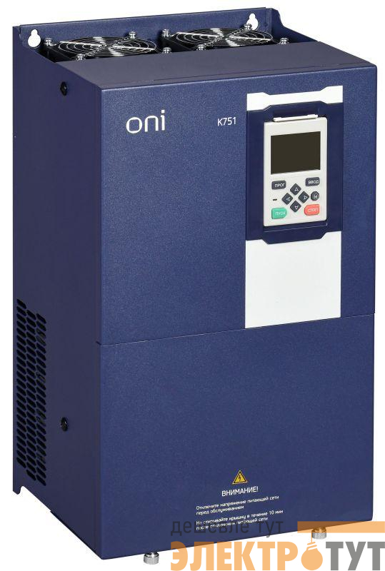 Преобразователь частоты K751 380В 3ф 30-37кВт 60-75А со встроен. тормозом ONI K751-33-3037TM