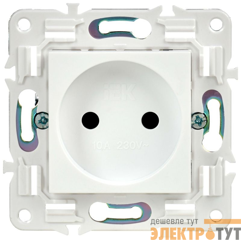 Розетка SKANDY 10А без заземл. защ. шторки SK-R01W арктич. бел. IEK SK-R13-10-K01