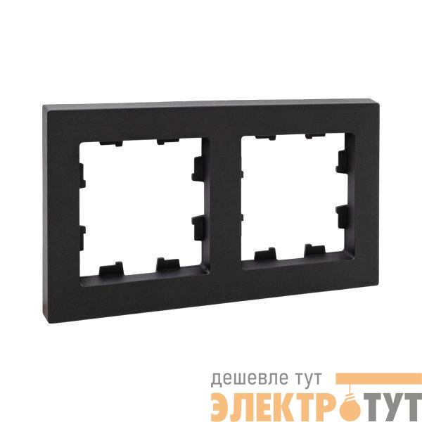 Рамка 2-м Эпика пластик черн. EKF UP1-FPB-02