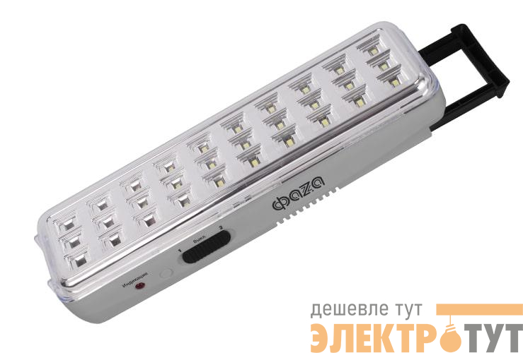 Фонарь-светильник аккумуляторный AccuF9-L30-gy IP20 110лм аварийный ударопрочный 2 режима: 100проц. 190лм/60проц. сер. ФАZА 5027664