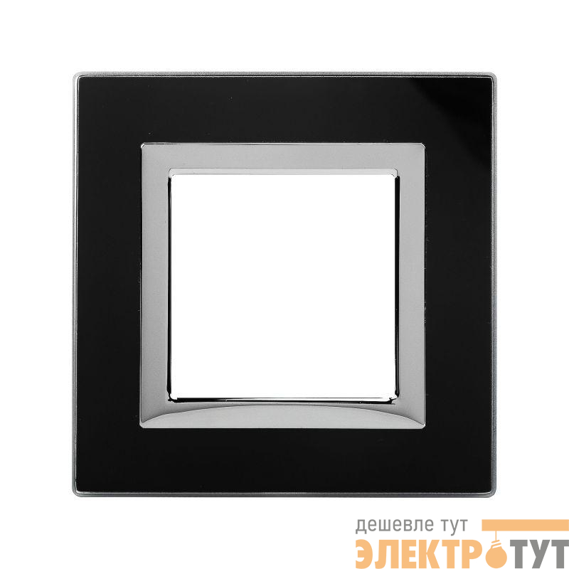 Рамка 1-м 2мод. Avanti натуральн. стекло черн. DKC 4402822