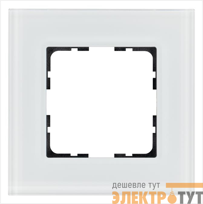 Рамка 1-м G-Glass стекло бел. White Glass Jasmart G1001GW
