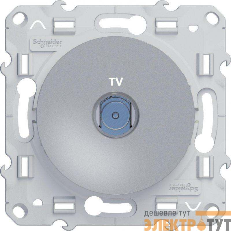 Механизм розетки TV 1-м Odace оконечная алюм. SchE S53R445