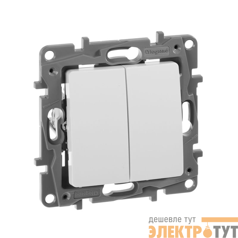 Переключатель 2-кл. 1п 1мод. СП Etika Plus 10А IP20 250В 10AX безвинтов. зажимы механизм бел. IEK 672212