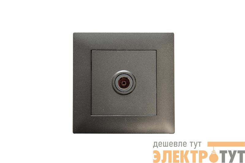 Розетка TV проходная Karea RIZZ STAR дым. металлик Makel 88050007