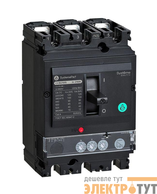 Выключатель автоматический SPC100 50кА S2.2M 3P3D 100А SE SPC100N10022M3DF