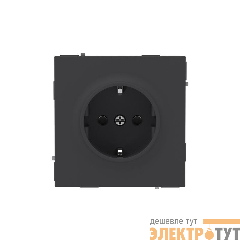 Розетка силовая KANT 2P+E защ. шторки черн. уголь DKC 7012003