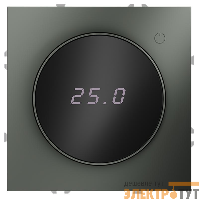 Терморегулятор электронный S70 с индикацией и датчиком для теплого пола механизм титан Voltum VLS070106
