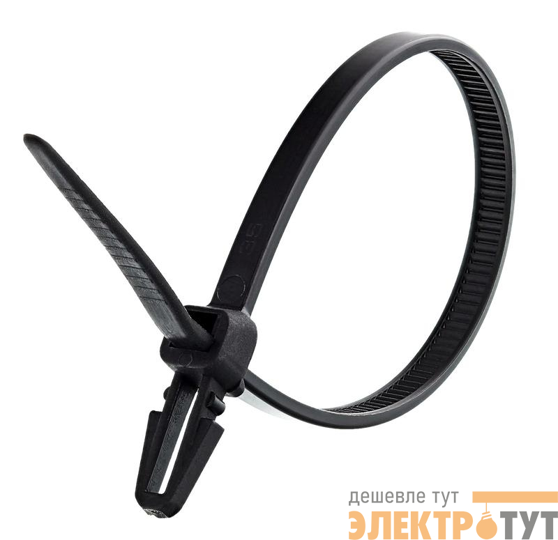 Хомут кабельный нейлоновый с анкером черн. 4.8х200 (уп.100шт) TOKOV ELECTRIC TKE-HNB-4.8-200-B/100