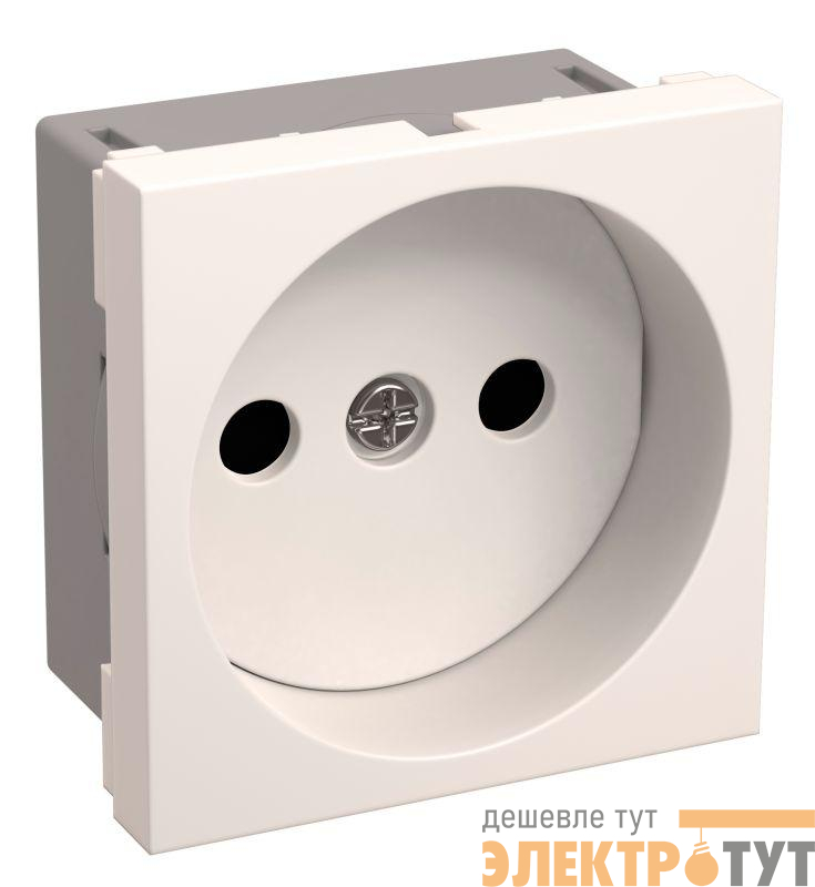 Розетка 1-м 2мод. РКС-20-20-П-К 10А IP20 45х45 без заземл. бел. PRIMER IEK CKK-40D-RSB2-K01-K