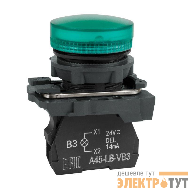 Лампа сигнальная OptiSignal D22 C5-L-B3 зел. пластик 24VAC/DC XB5AVB3 КЭАЗ 332189