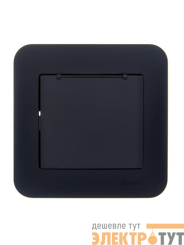 Розетка 1-м СП ASTI 16А IP20 с заземл. с крышкой термопласт в сборе черн. бархат. LEZARD 7081-4242-123В
