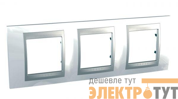 Рамка 3-м Unica Top нордик/алюм. SchE MGU66.006.092