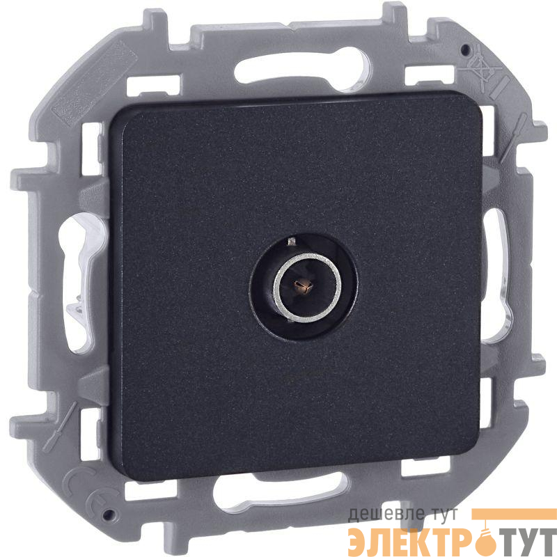 Розетка телевизионная TV Inspiria 2дБ 0-2400мГц с топологией "звезда" механизм антрацит IEK 673853