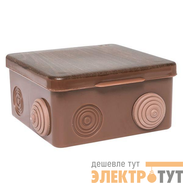 Коробка распаячная КМР-030-014 с крышкой 100х100х55 8 мембранных вводов IP54 темн. дерево PROxima EKF plc-kmr-030-014-t